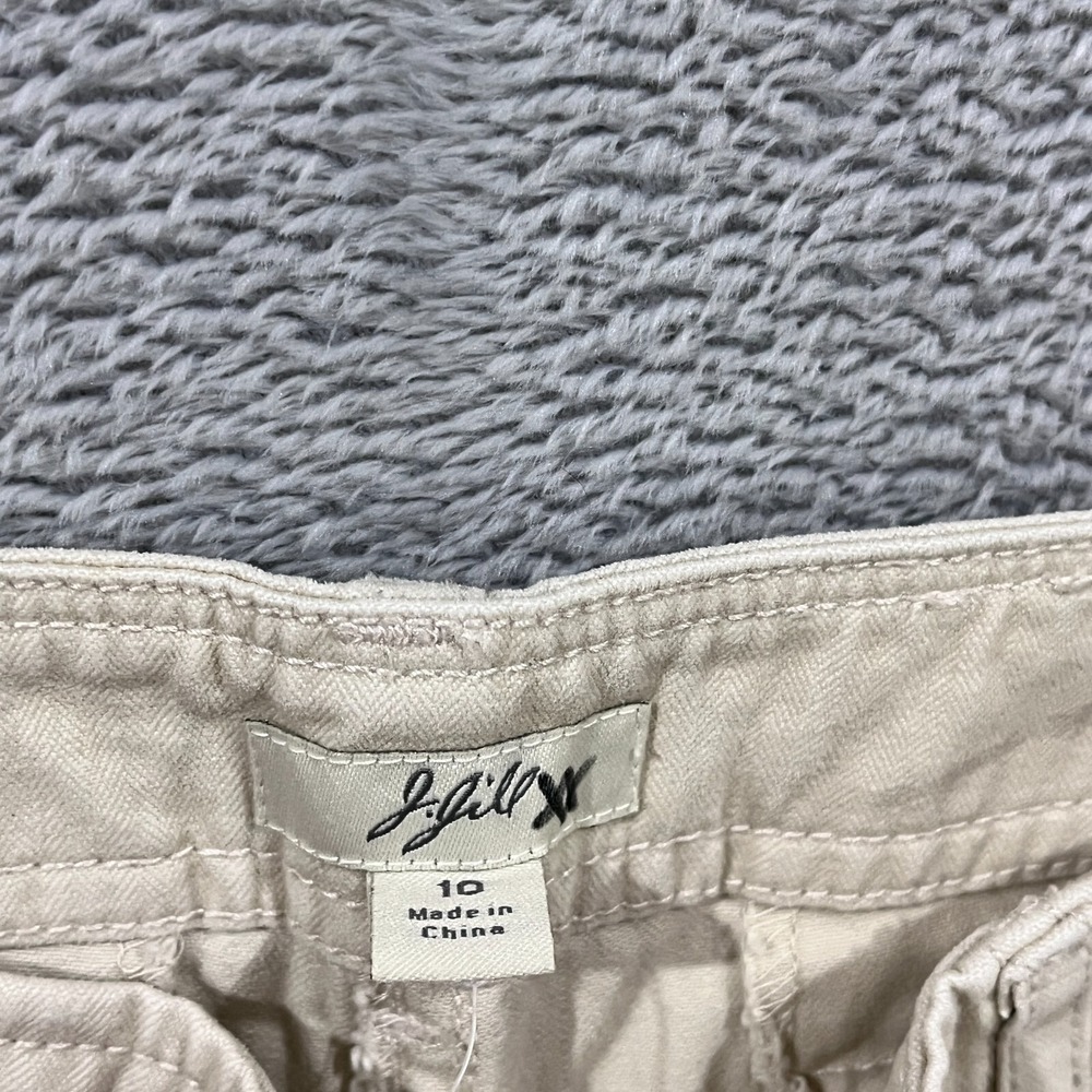 J. Jill Cargo Chino Pants Women 10 Wide Leg Beige Stone Ankle 100% Cotton - Picture 8 of 12